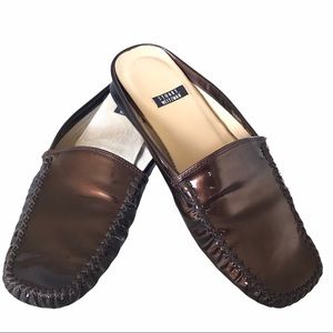 Stuart Weitzman Brown Patent Leather Mules Slides